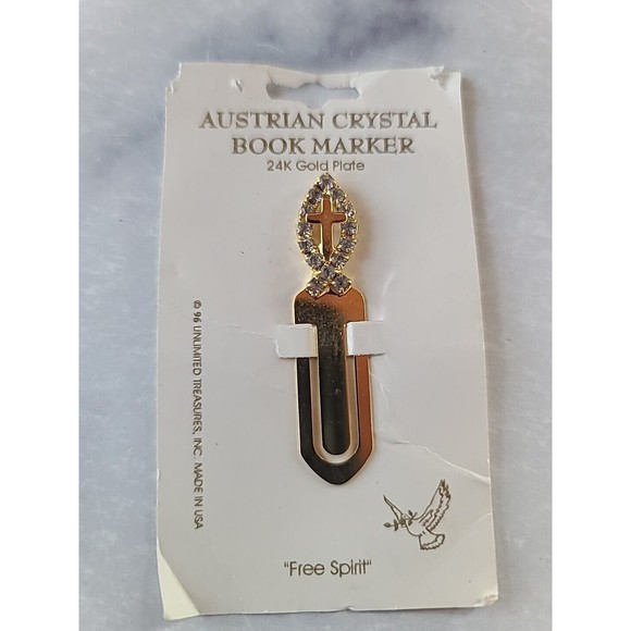 Austrian Crystal Book Marker 24k GP Book Marker - Picture 5 of 10